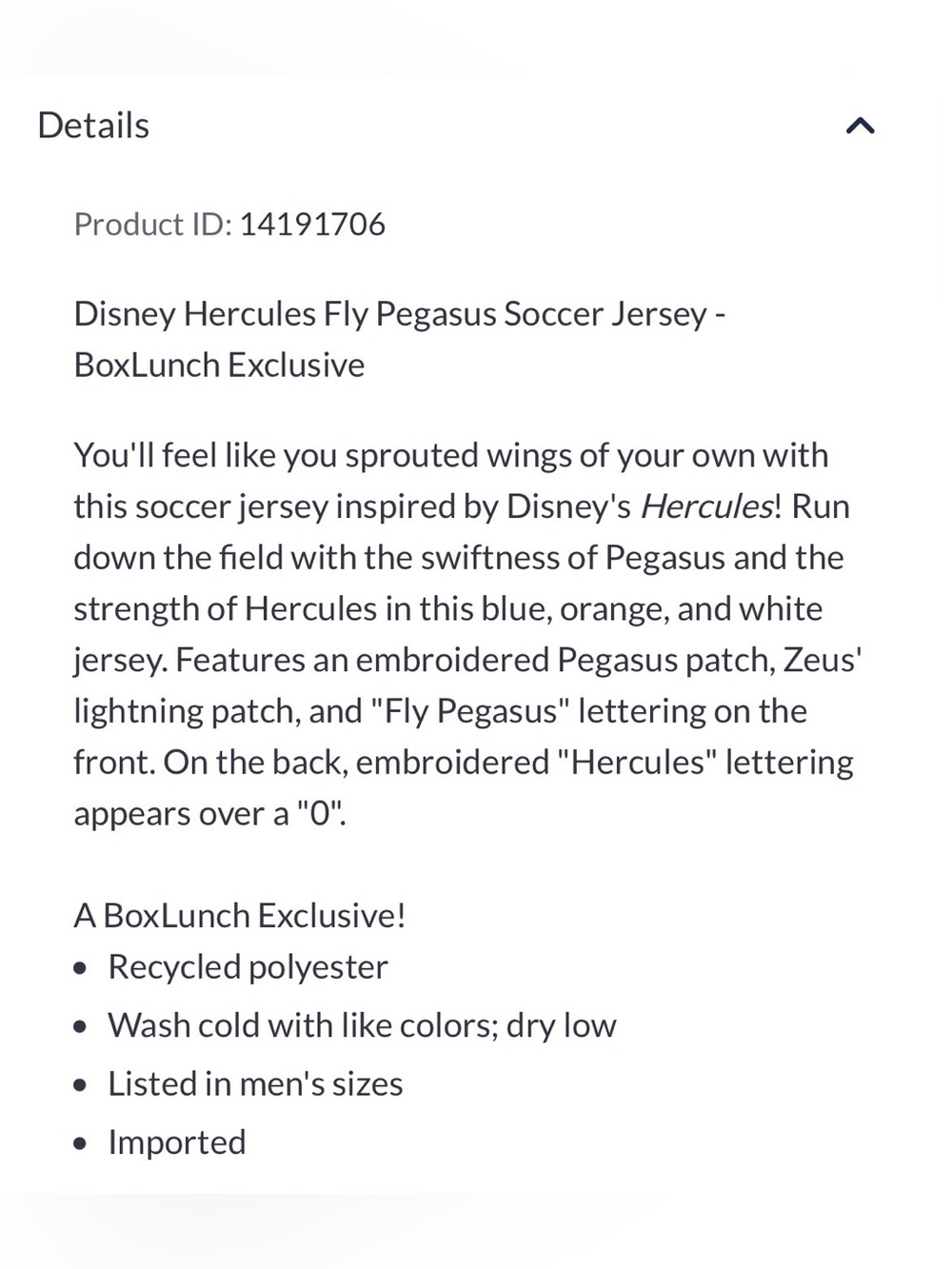 Disney Hercules Fly Pegasus Soccer Jersey - Picture 3 of 3